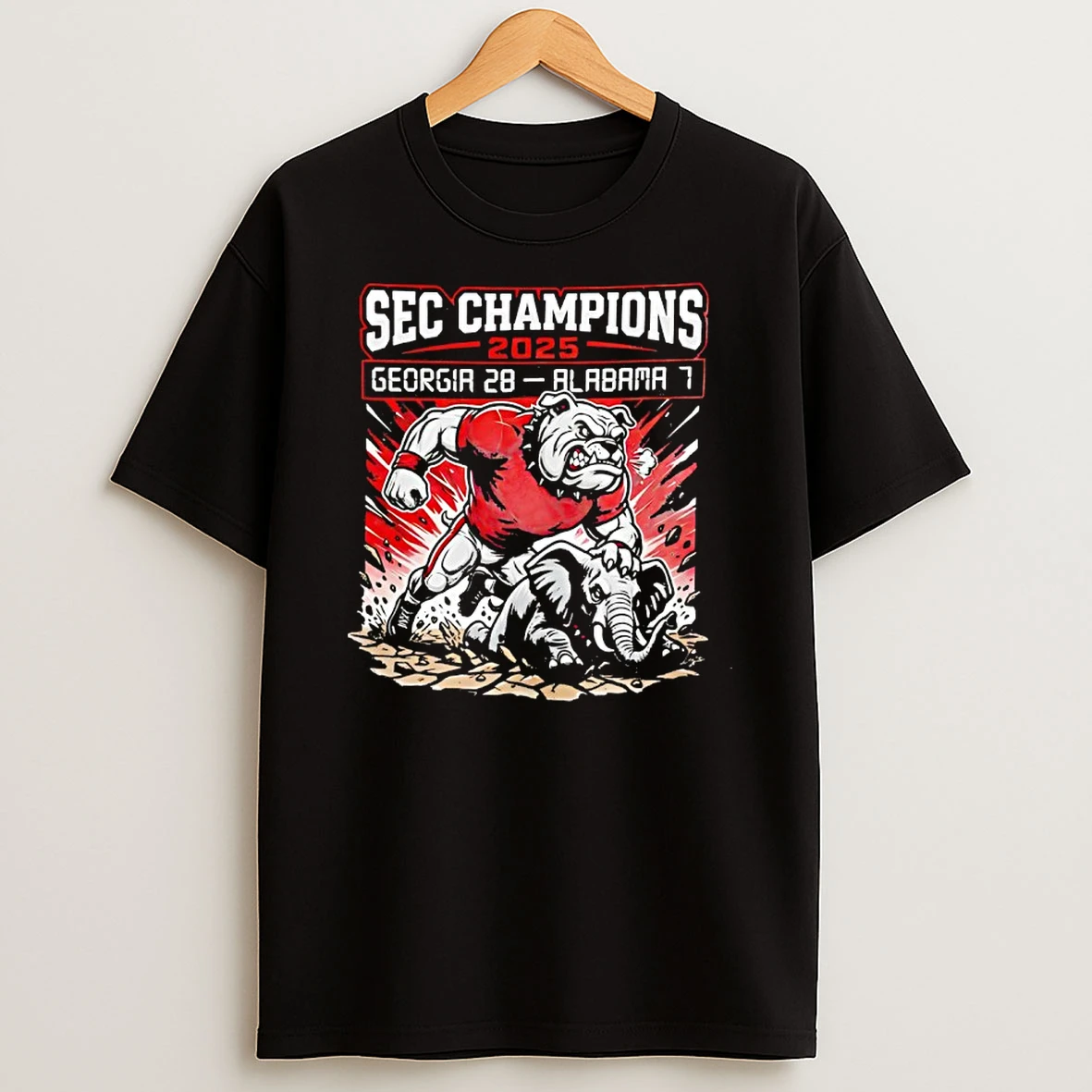 Sec Championship 2025 Georgia Bulldogs 28 Alabama Crimson Tide 2 Mascot T Shirt