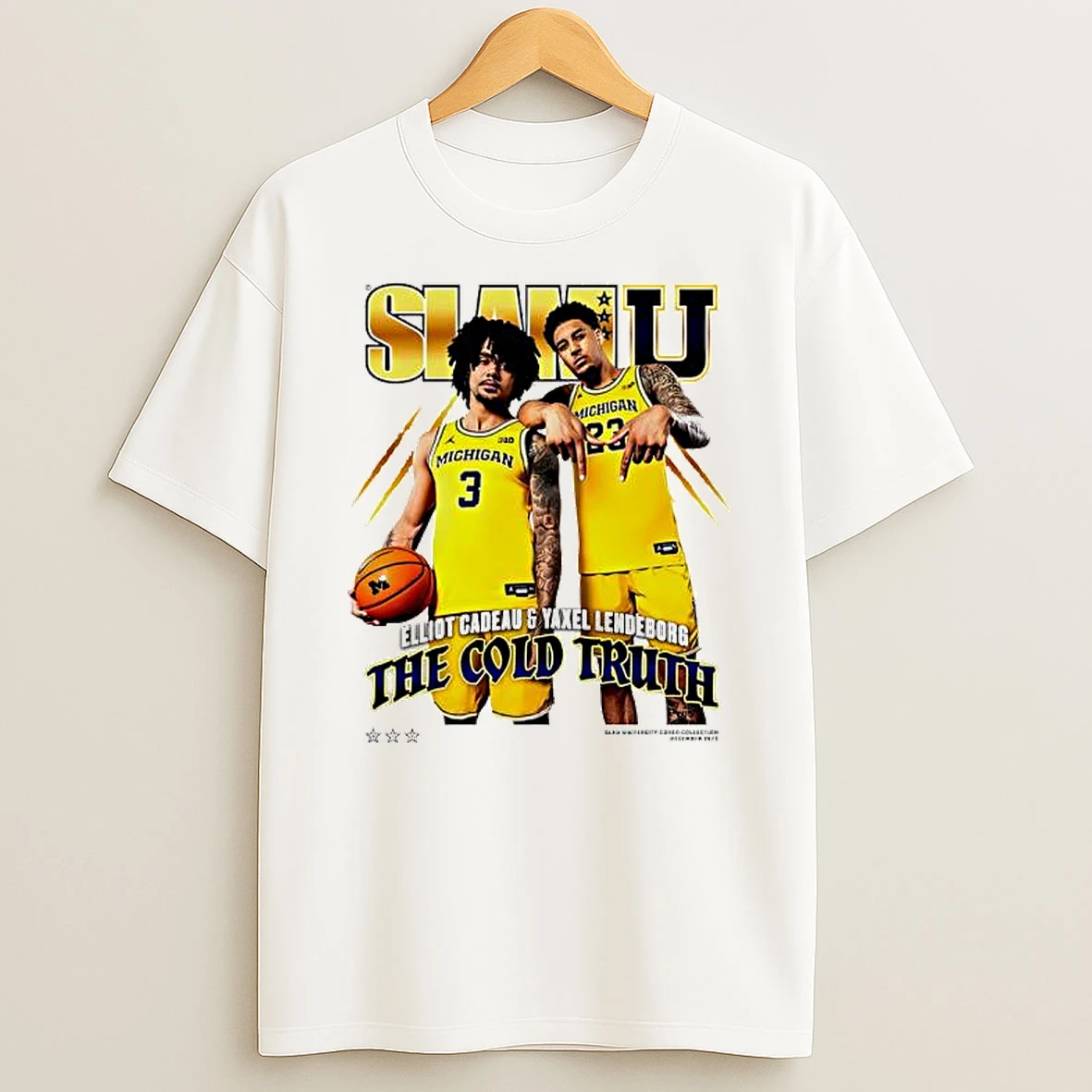 Slam Elliot Cadeau Yaxel Lendeborg The Cold Truth Michigan Jersey T Shirt