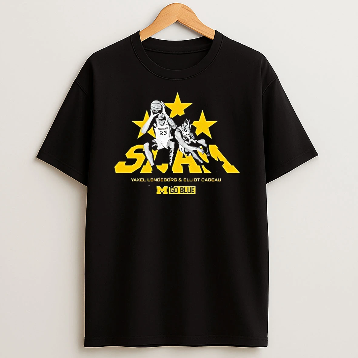 Slam Elliot Cadeau And Yaxel Lendeborg Michigan Wolverines Go Blue T Shirt