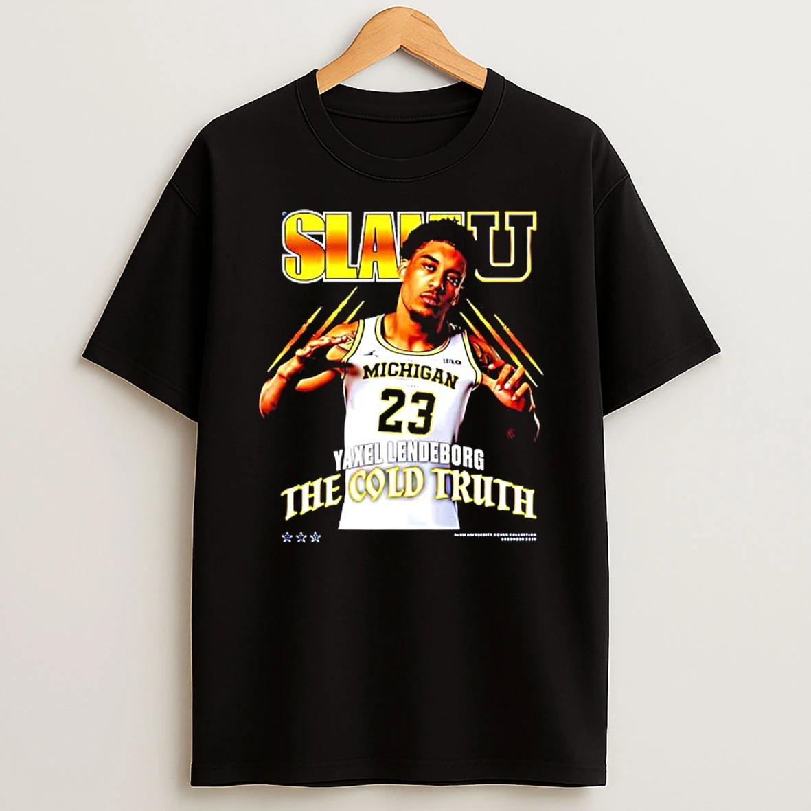 Slam Yaxel Lendeborg The Cold Truth Michigan Number 23 Jersey T Shirt