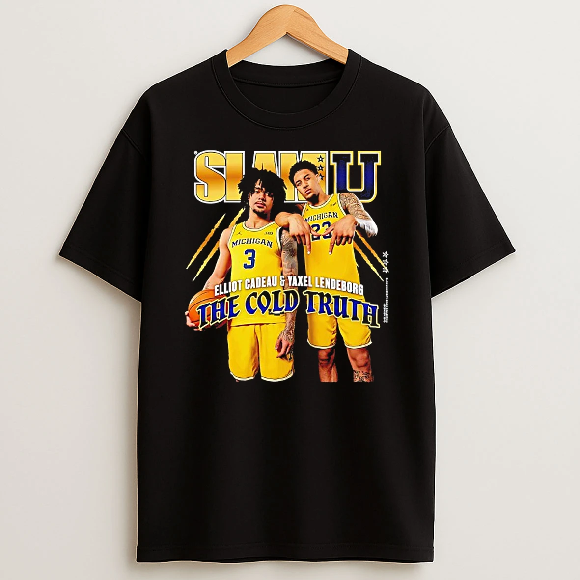 Slamu Michigan Wolverines Yaxel Lendeborg And Elliot Cadeau The Cold Truth T Shirt