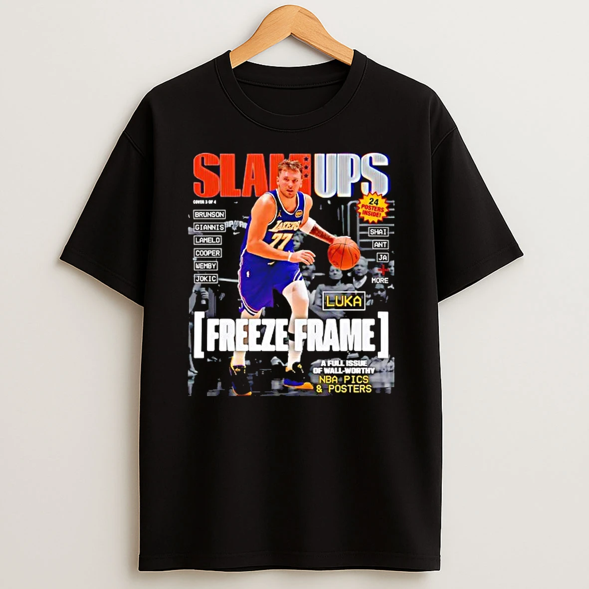 Slamups Freeze Frame Luka Doncic Magazine T Shirt