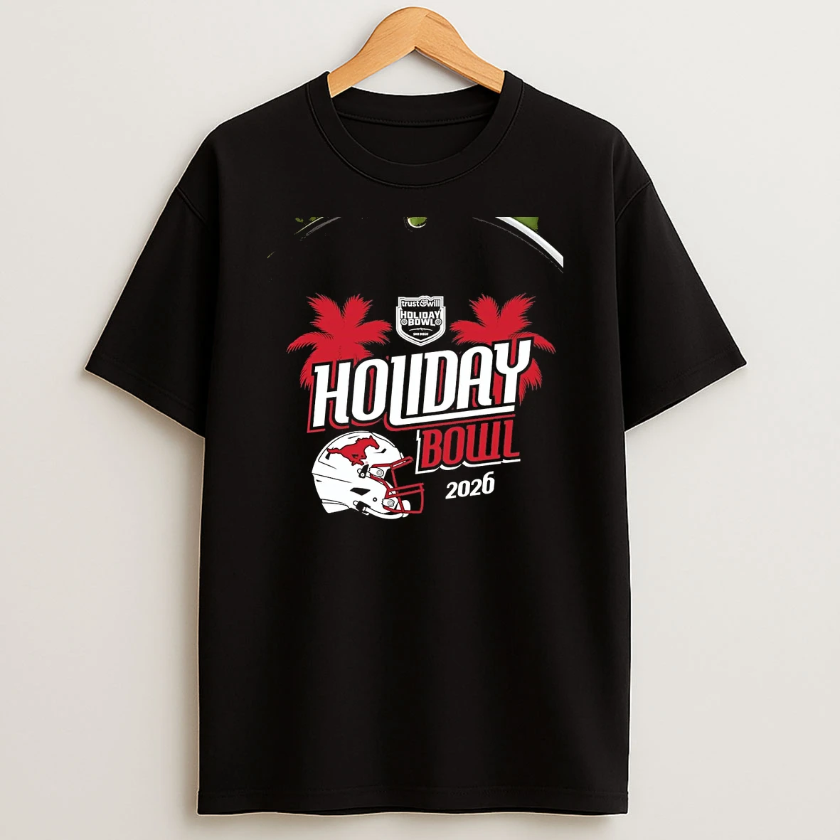 Smu Mustangs 2026 Holiday Bowl Helmet Chriast T Shirt