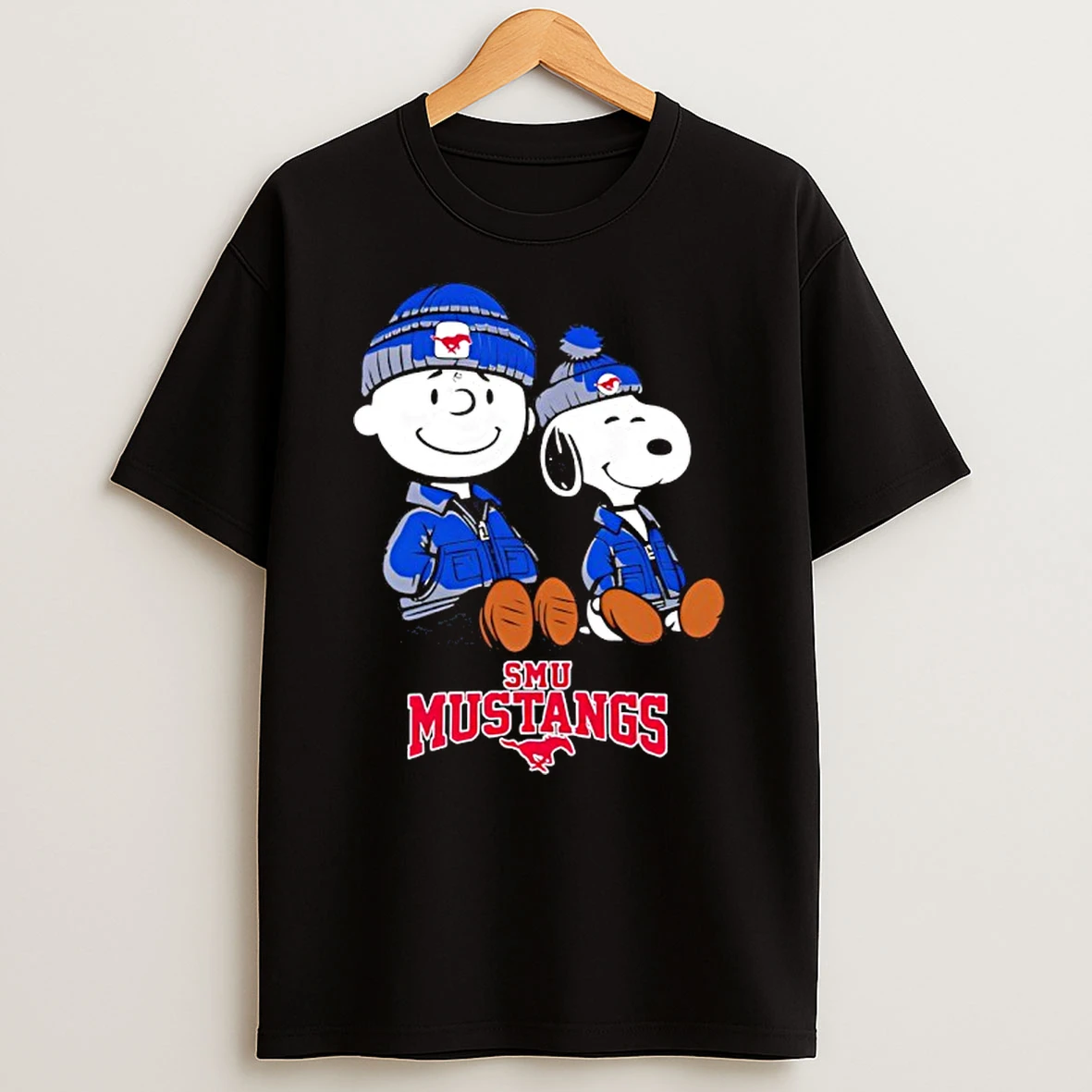 Smu Mustangs X Snoopy And Charlie Brown T Shirt