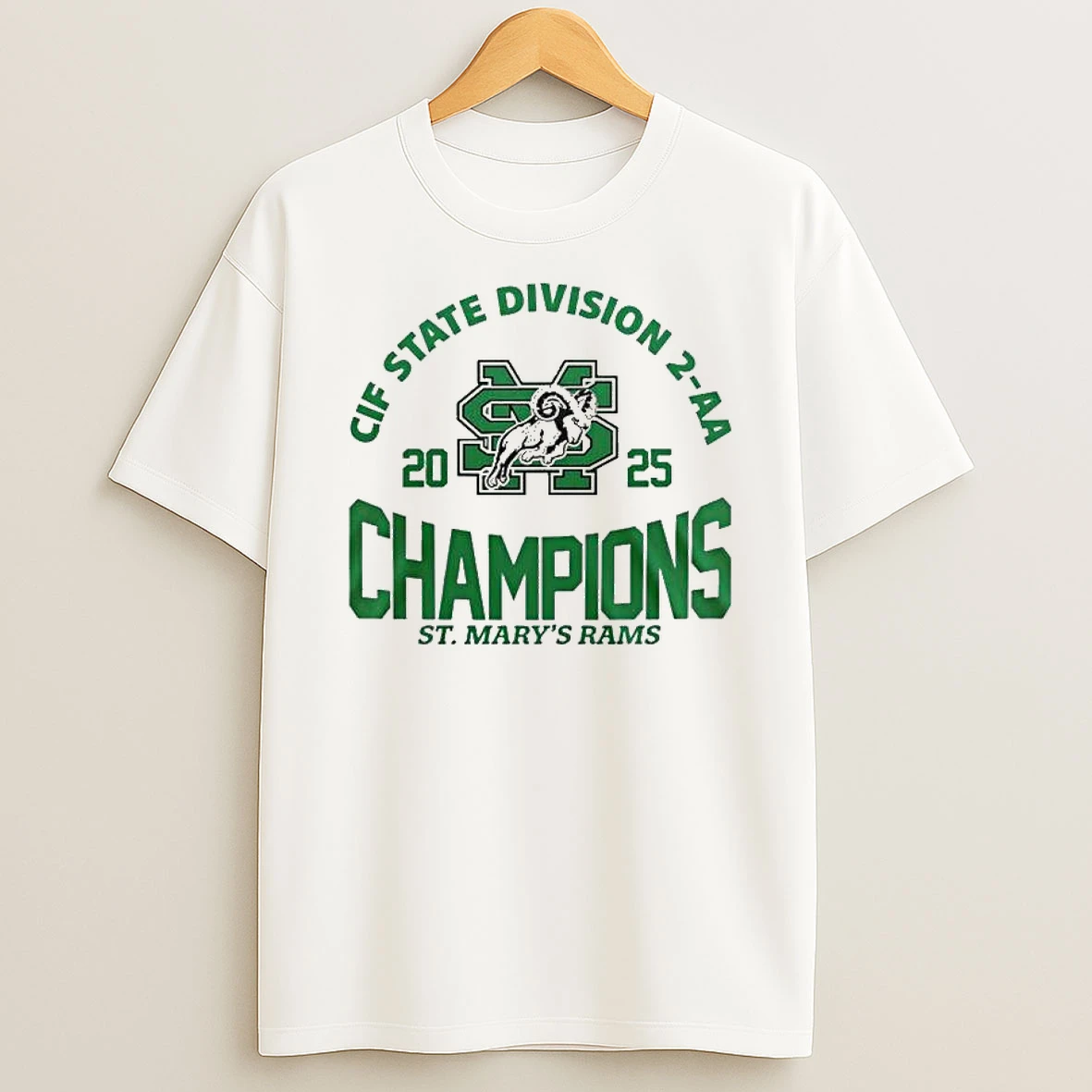 Saint Marys Ram Cif State Division 2 Aa Champions 2025 T Shirt