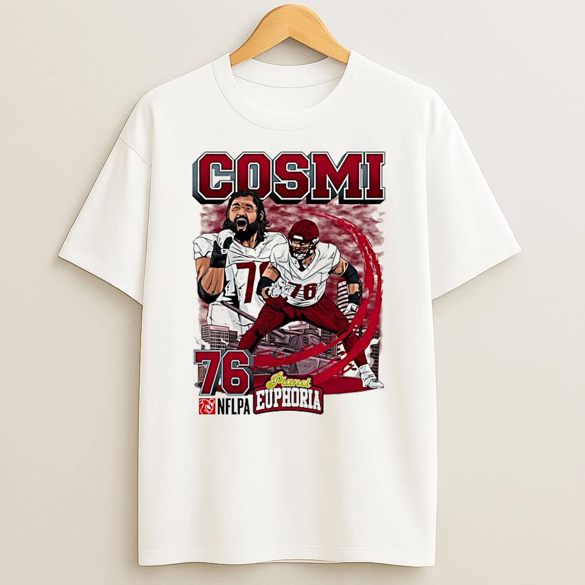 Sam Cosmi 76 Washington Commanders Football Comic Circle T Shirt