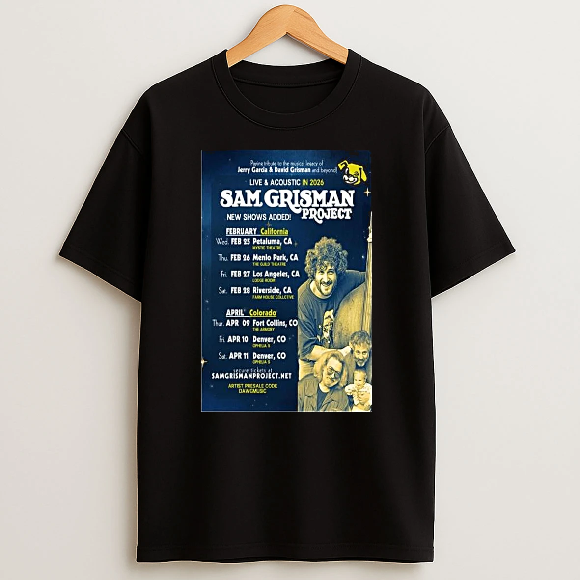 Sam Grisman Project February April Shows 2026 T Shirt