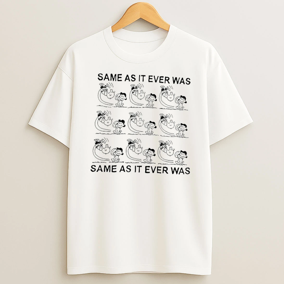 Same As It Ever Was Charlie Brown Lucy Kick Of Football T Shirt