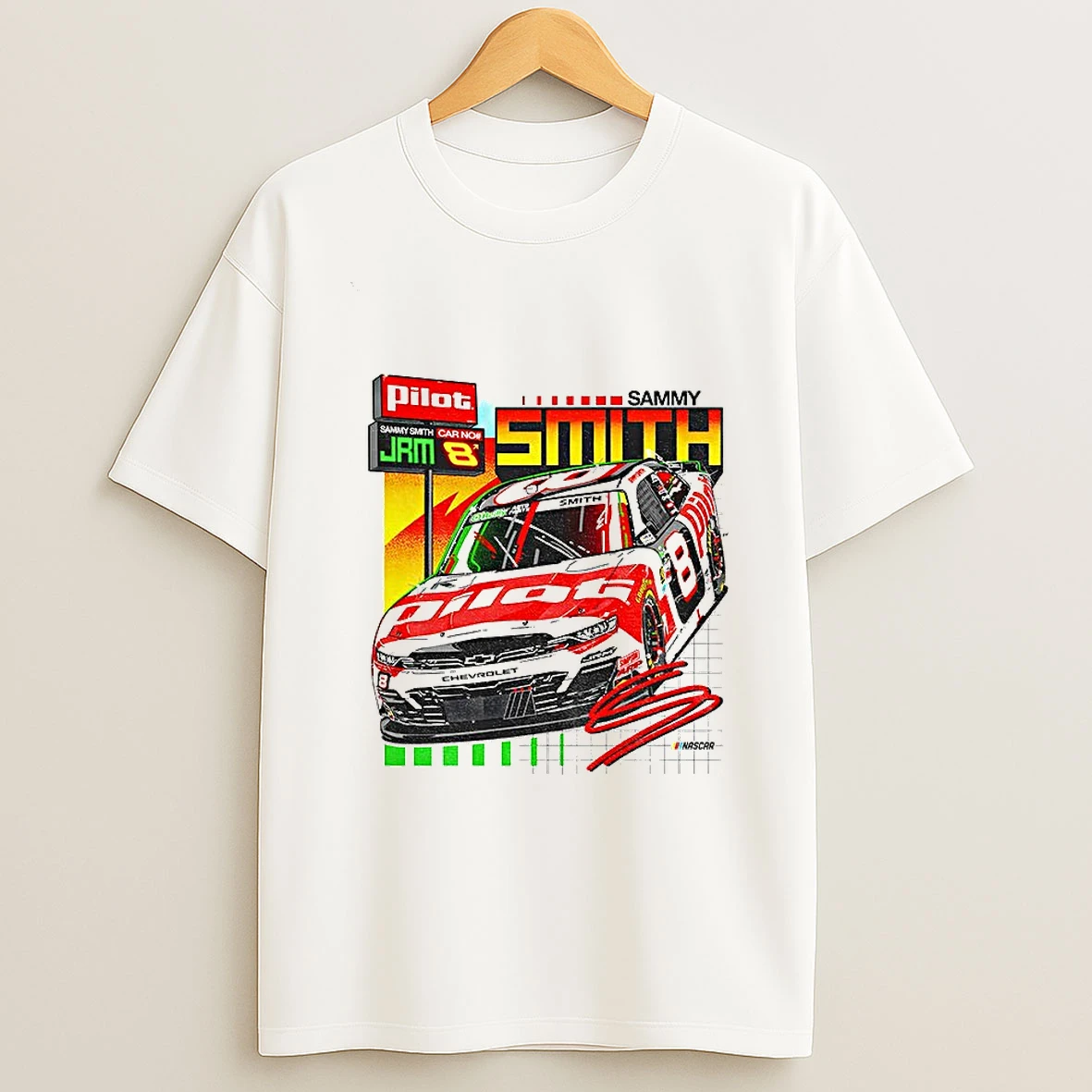 Sammy Smith Nascar Pilot Jrm Car No 8 Chevrolet Racing T Shirt