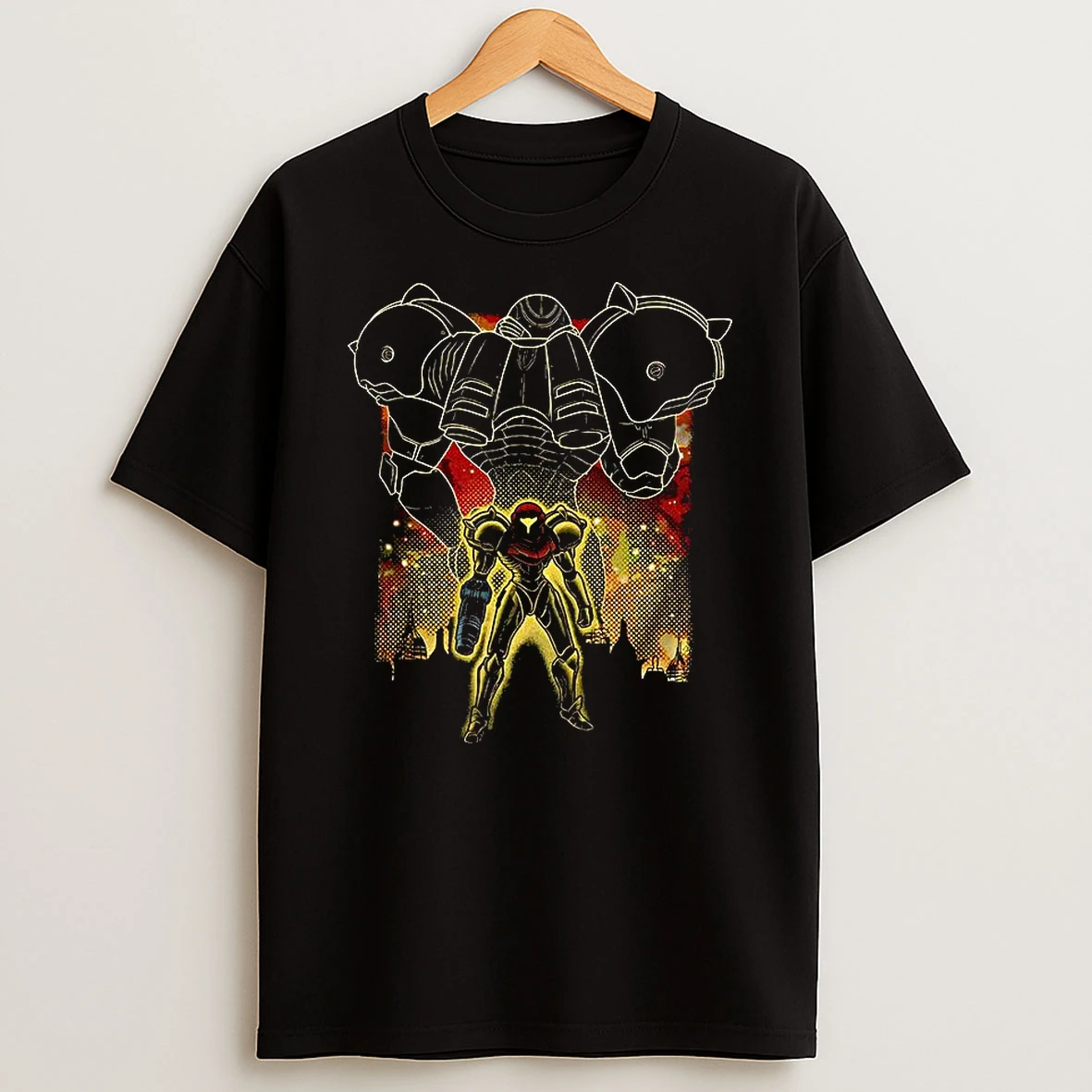 Samus Aran Metroid Video Game Space Hunter Nebula T Shirt