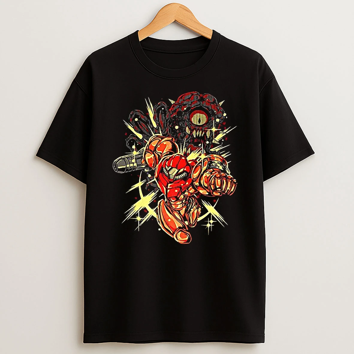 Samus Aran Vs Mother Brain Metroid Video Game Glow Of Hope T Shirt