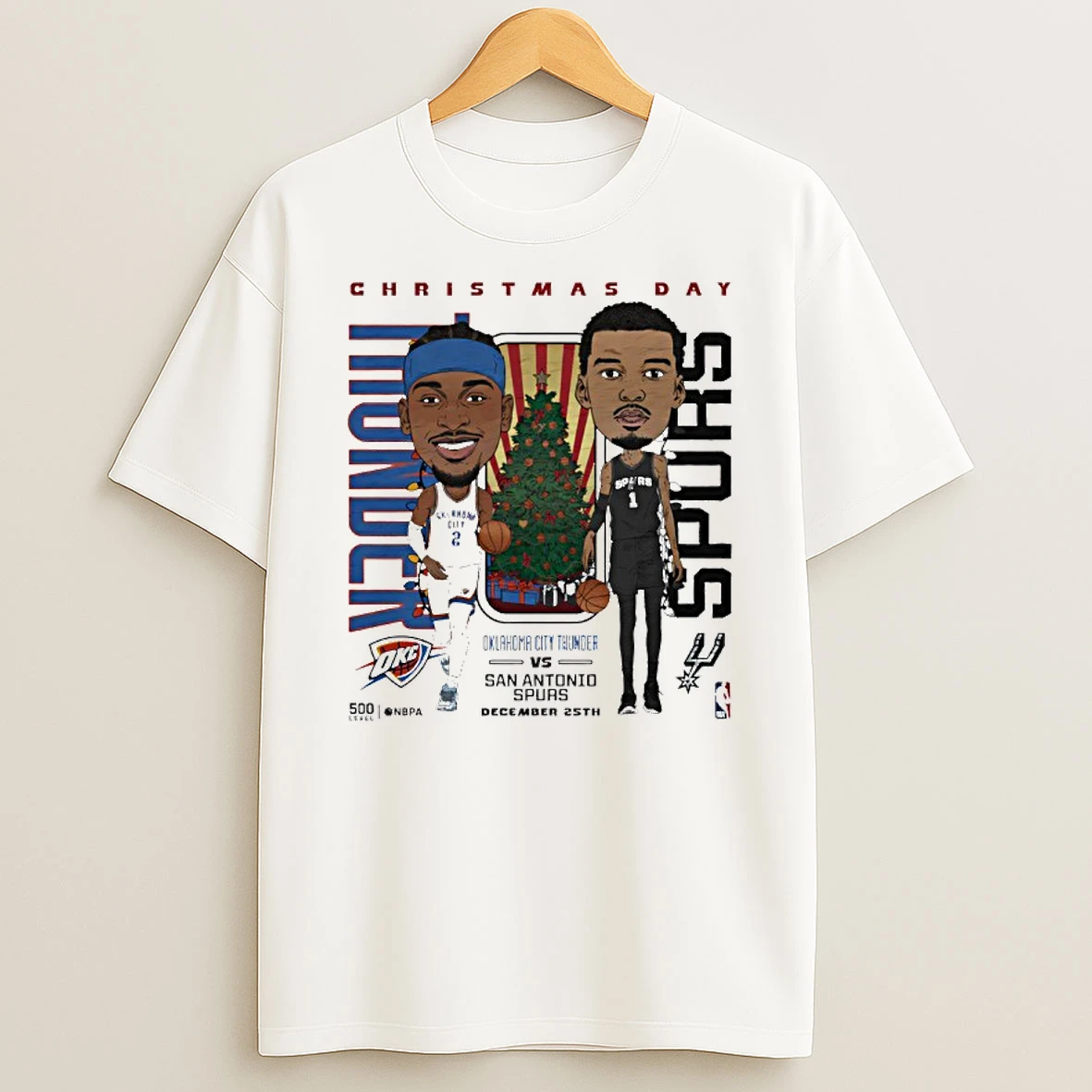 San Antonio Spurs Vs Oklahoma City Thunder Nba Christmas Day Match Up T Shirt