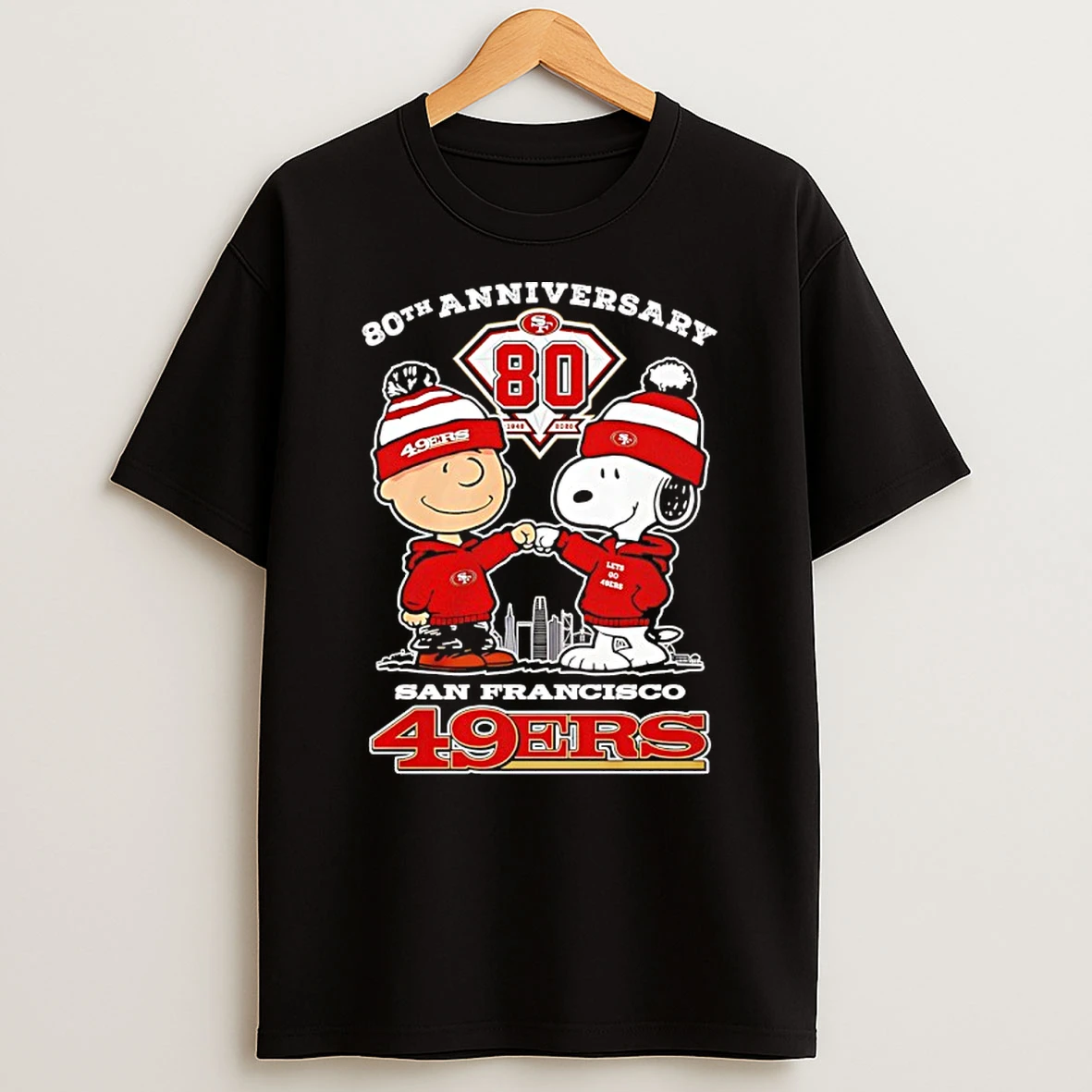 San Francisco 49ers 80th Anniversary 1946 2026 Snoopy T Shirt