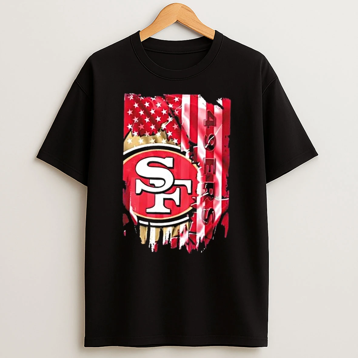 San Francisco 49ers Football X American Flag T Shirt