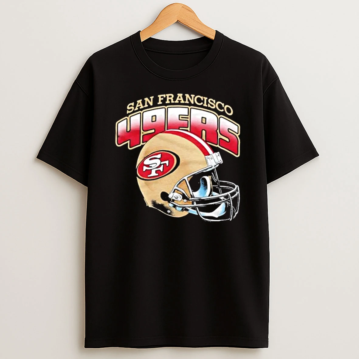 San Francisco 49ers Gradient Football Helmet T Shirt