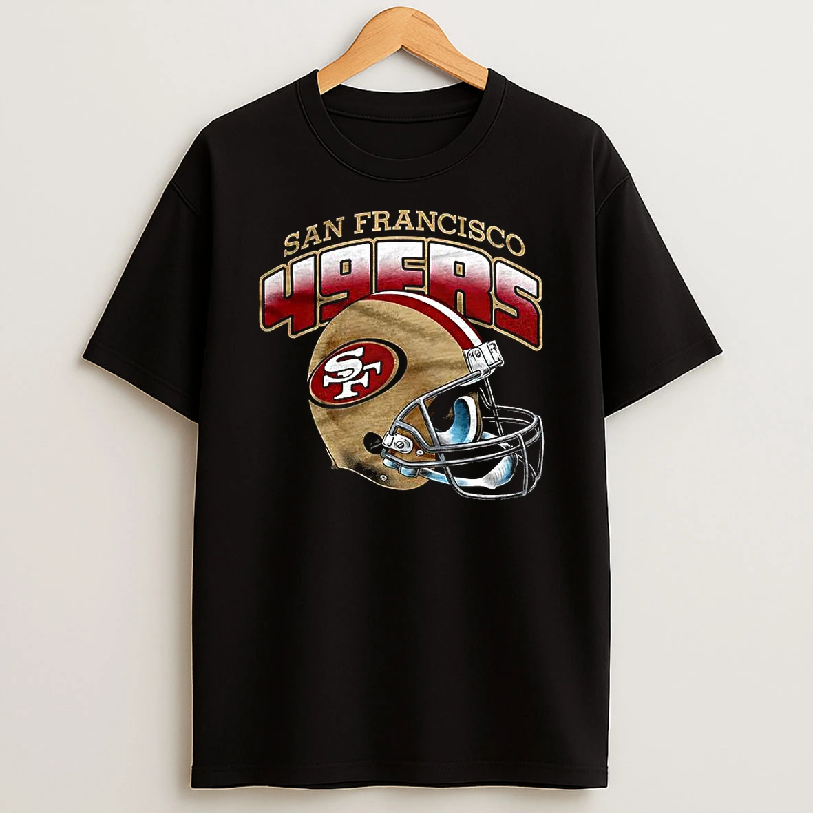 San Francisco 49ers Nfl Logo Gradient Helmet Football Lover T Shirt