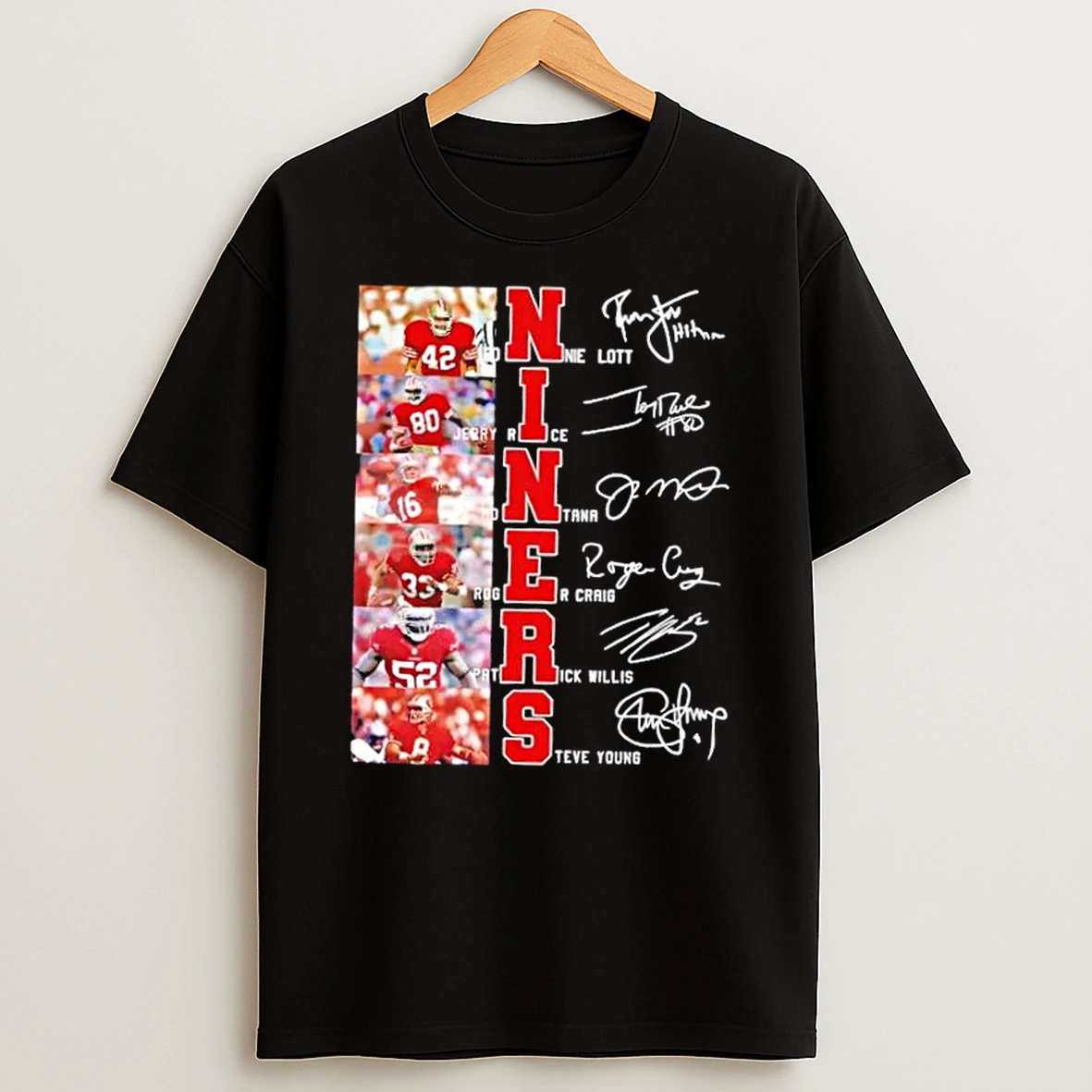 San Francisco 49ers Names Legends Signatures T Shirt
