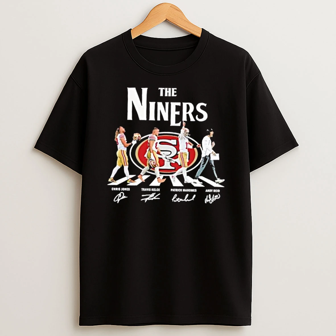 San Francisco 49ers The Niners Andy Reid Patrick Mahomes Travis Kelce Chris Jones Abbey Road Signatures T Shirt