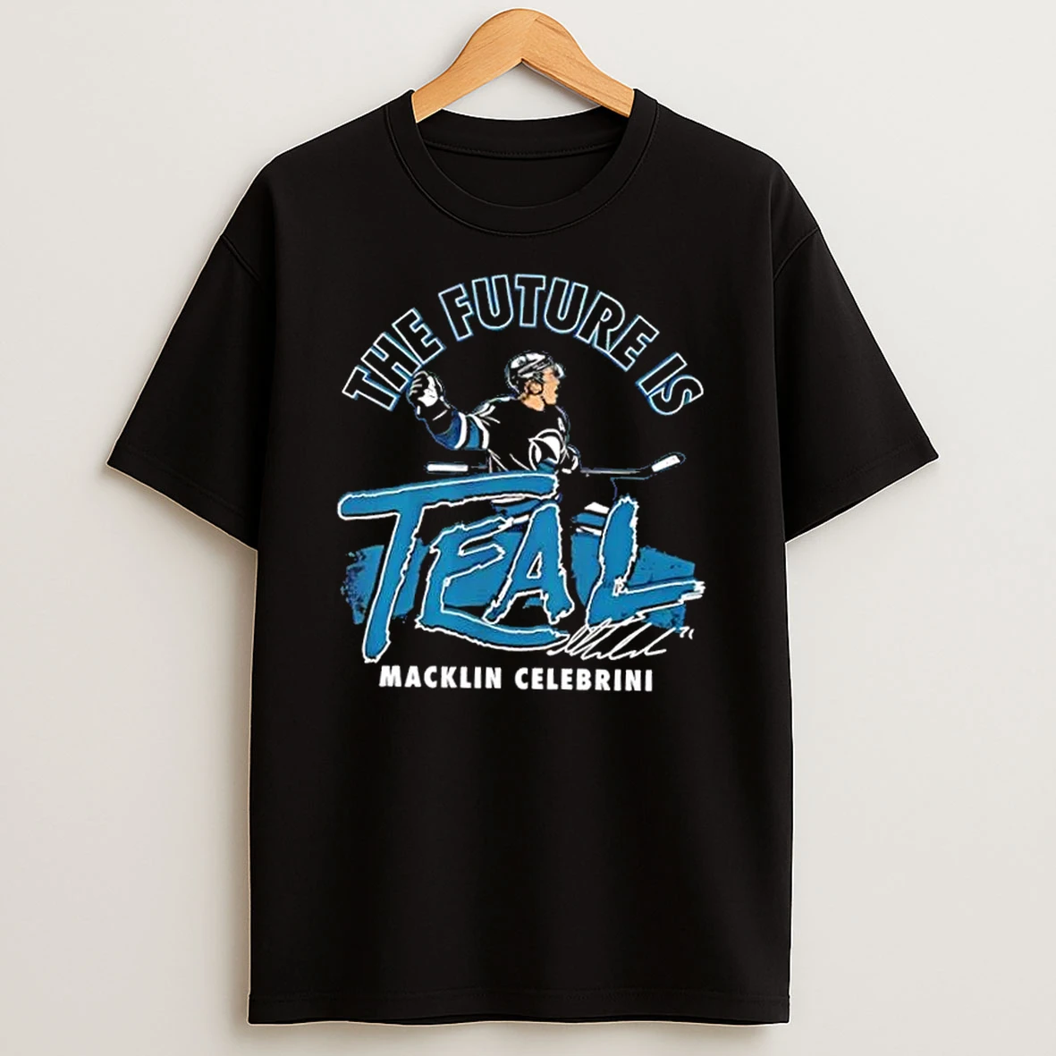 San Jose Sharks Macklin Celebrini Future Is Teal Signature T Shirt