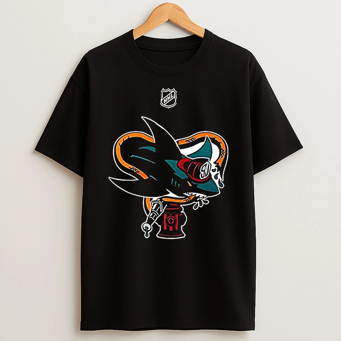 San Jose Sharks Nhl First Responders Night Logo Presidio Monterey Fire Department T Shirt