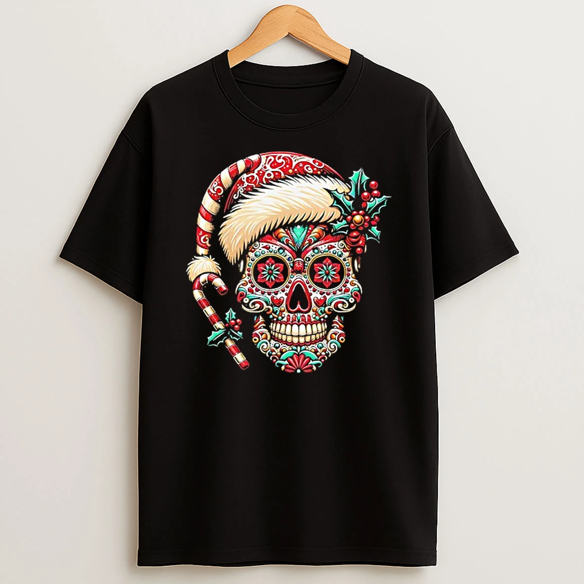 Sancho Claus Calavera Christmas T Shirt
