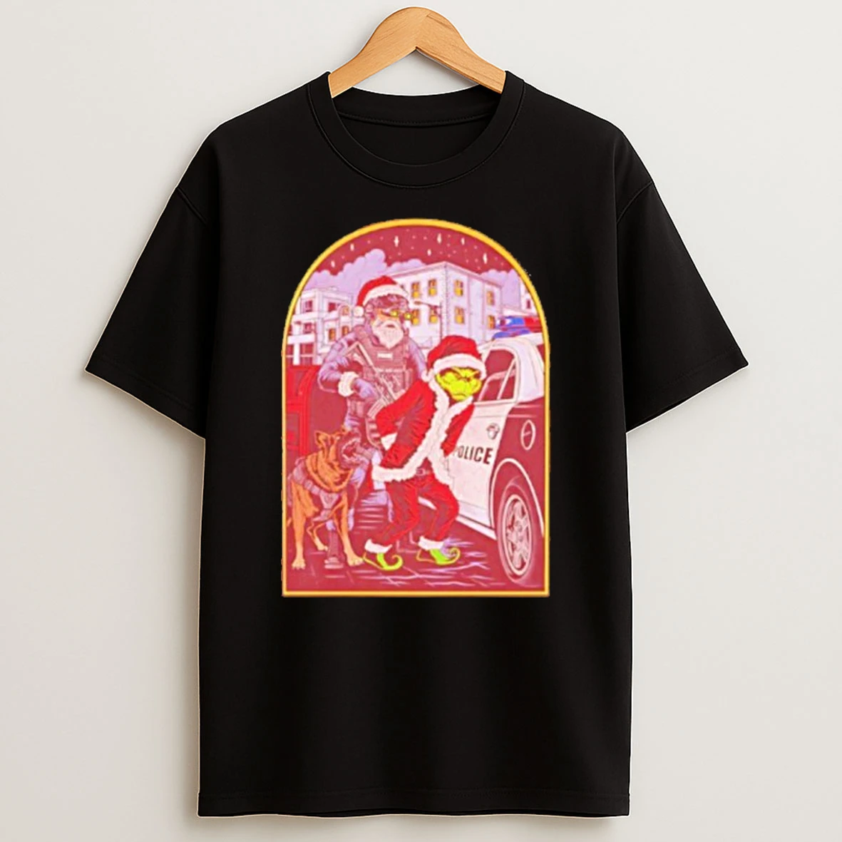 Santa Catches The Grinch Christmas T Shirt