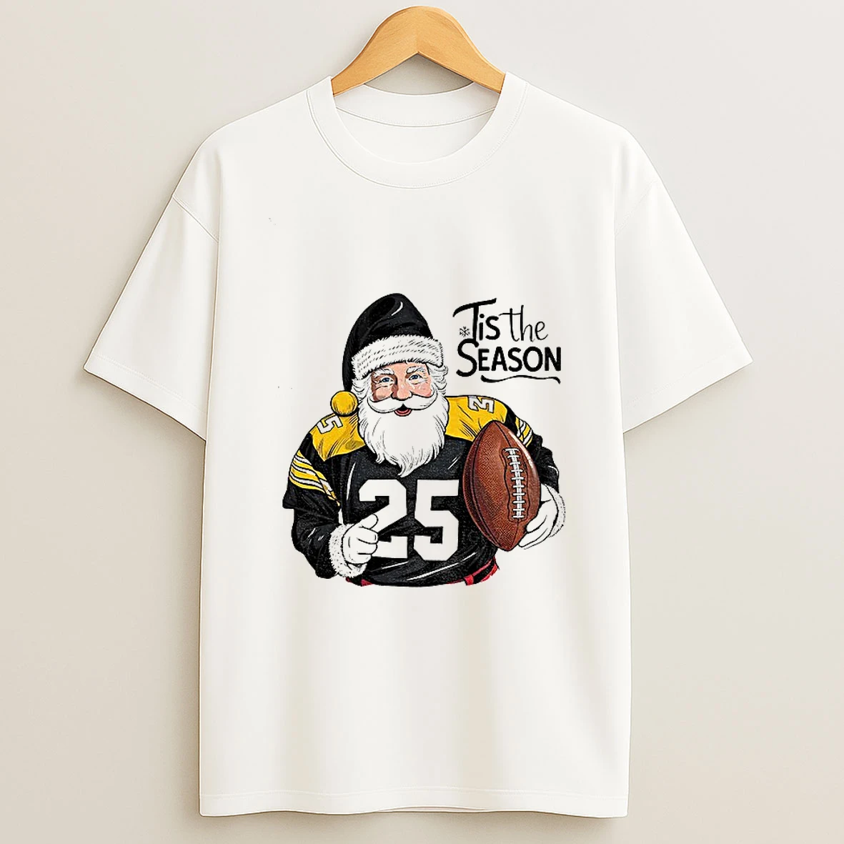 Santa Claus Pittsburgh Steelers Football Nfl Tis The Season Merry Christmas T Shirt