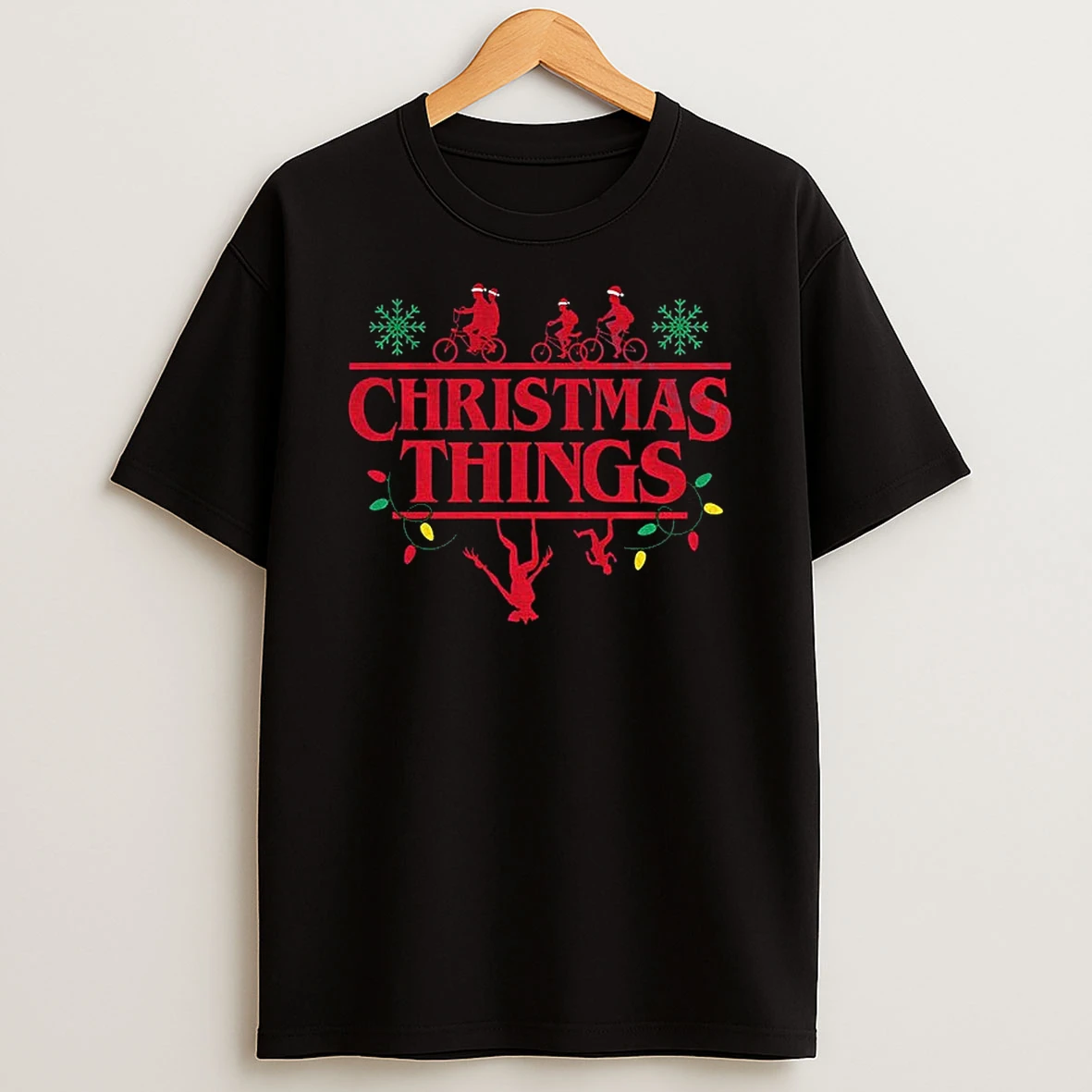 Santa Claus Upside Down Stranger Things Christmas Things T Shirt