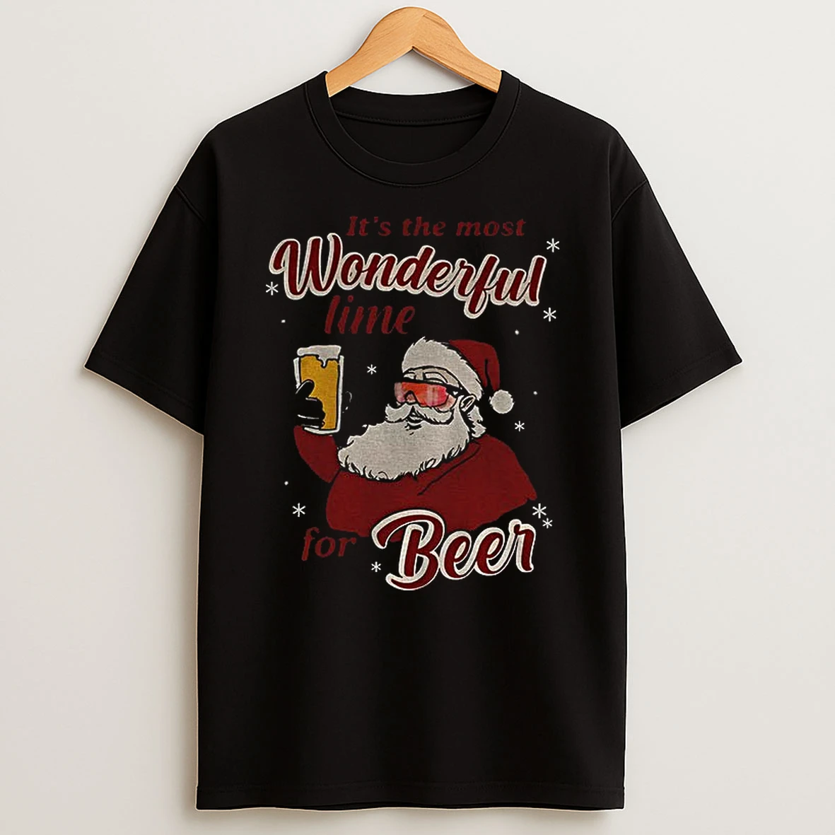 Santa Claus Its The Most Wonderful Time For Beer Christmas T Shirt