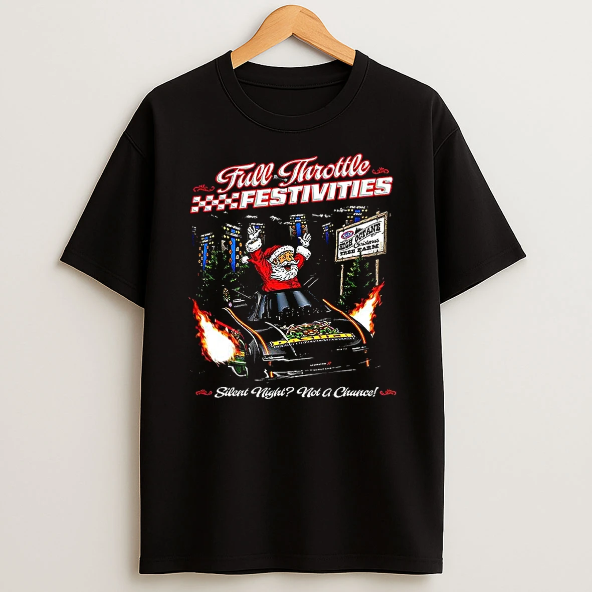 Santa Full Throttle Festivities Christmas T Shirt