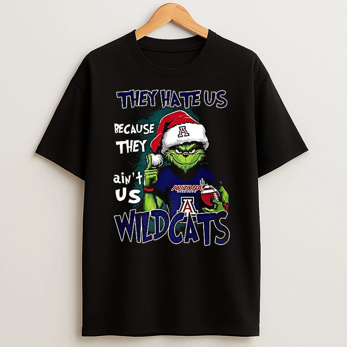 Santa Grinch They Hate Us Because They Aint Us Arizona Wildcats T Shirt