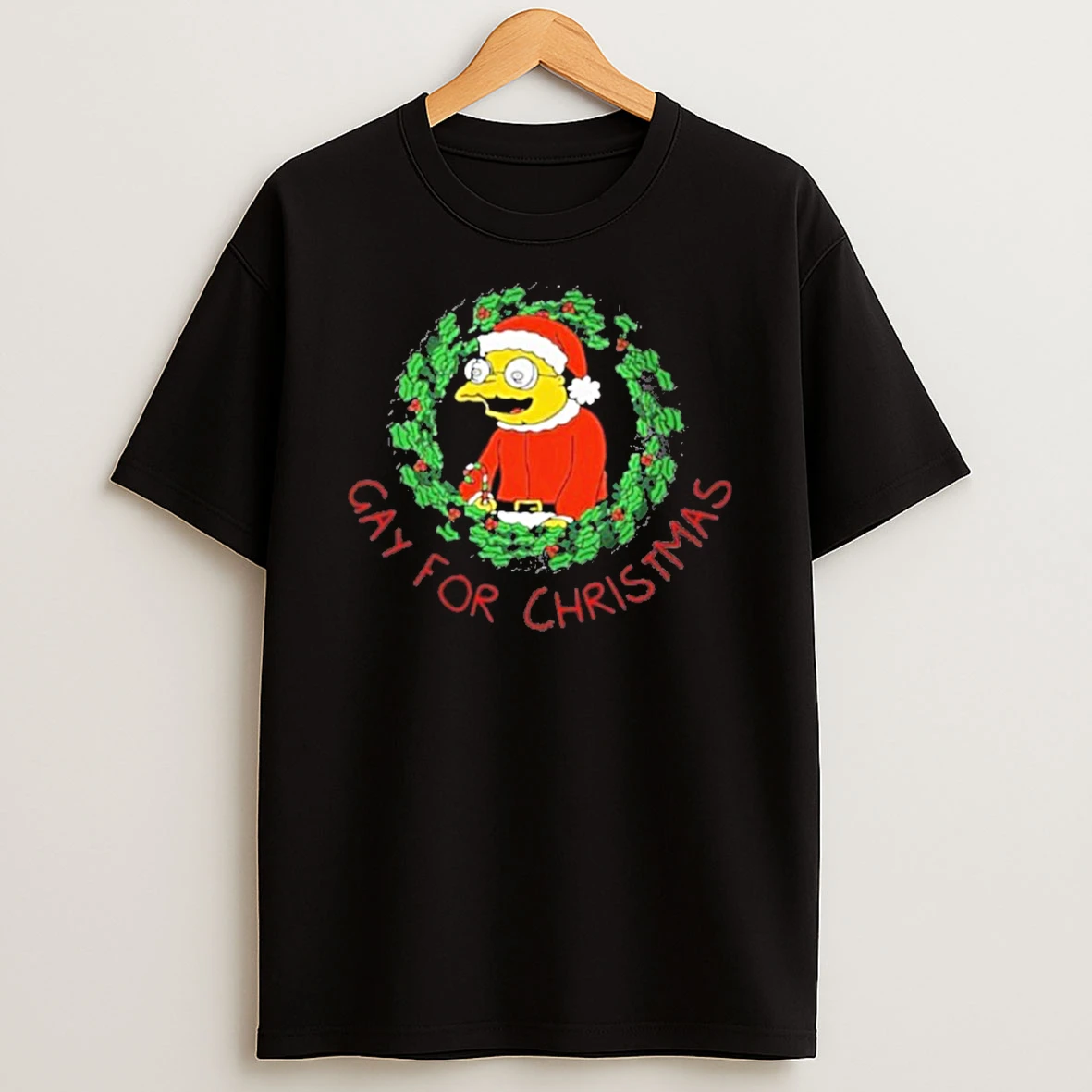 Santa Hans Moleman Gay For Christmas 2025 T Shirt