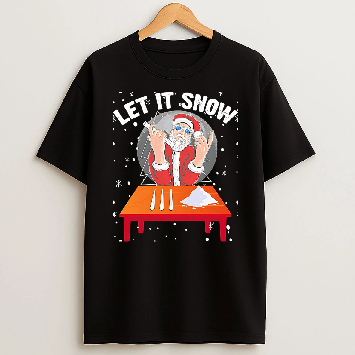 Santa Let It Snow Christmas T Shirt