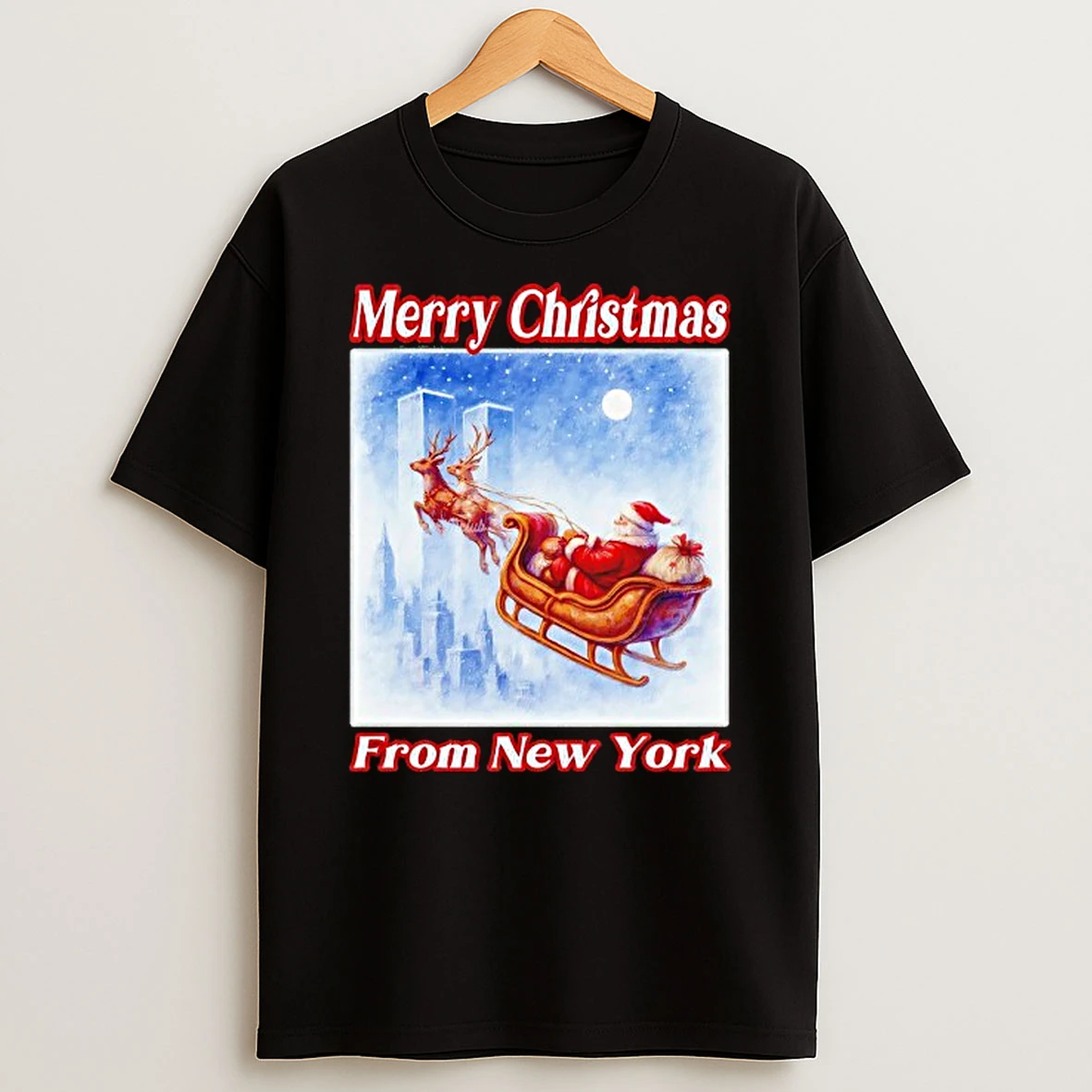 Santa Merry Christmas From New York T Shirt