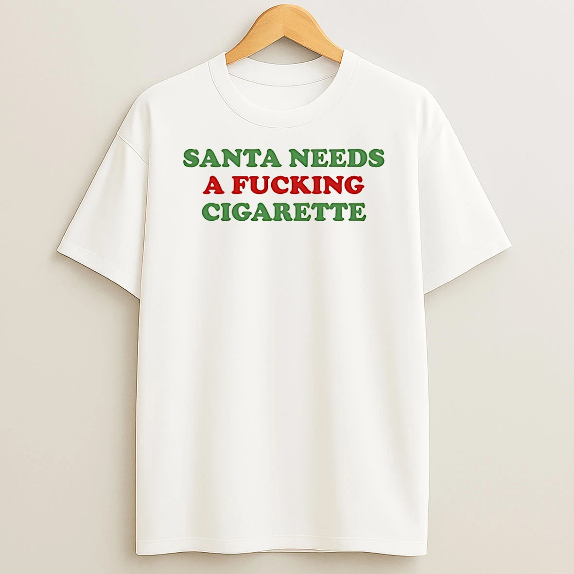 Santa Needs A Fucking Cigarette Christmas T Shirt