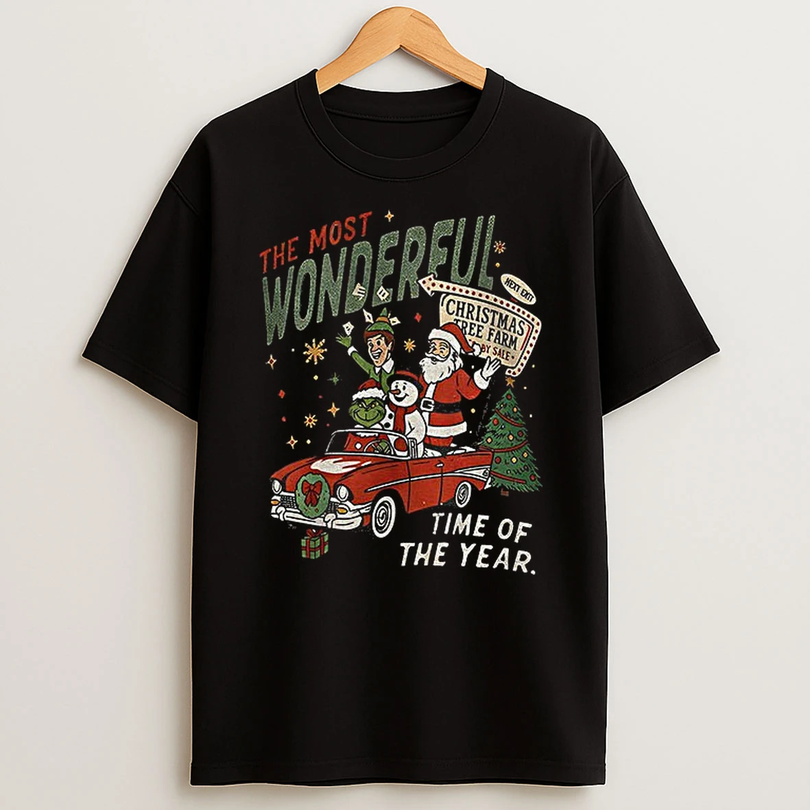 Santa Reindeer Elf Grinch The Most Wonderful Time Of The Year Merry Christmas T Shirt