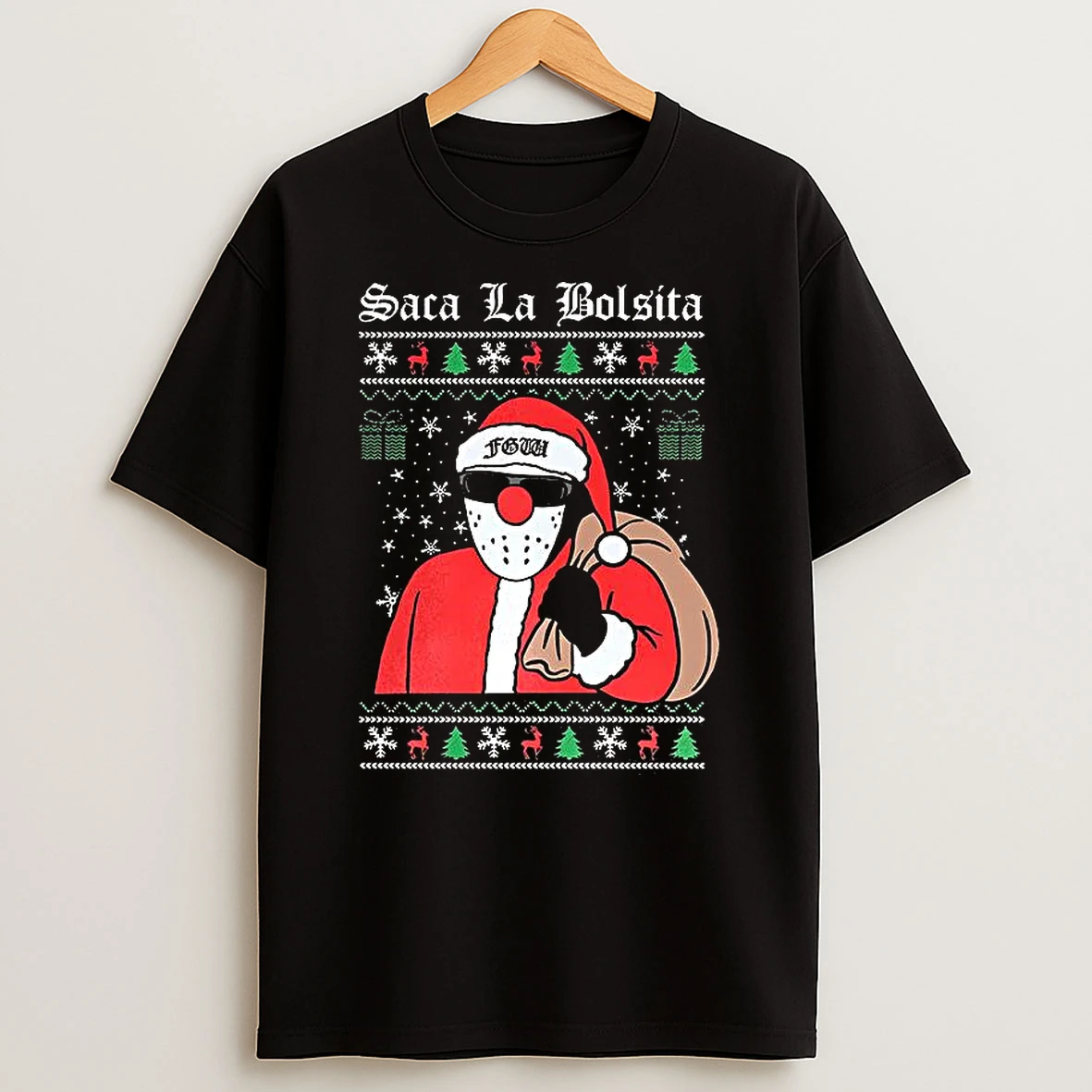 Santa Saca La Bolsita Ugly Christmas T Shirt
