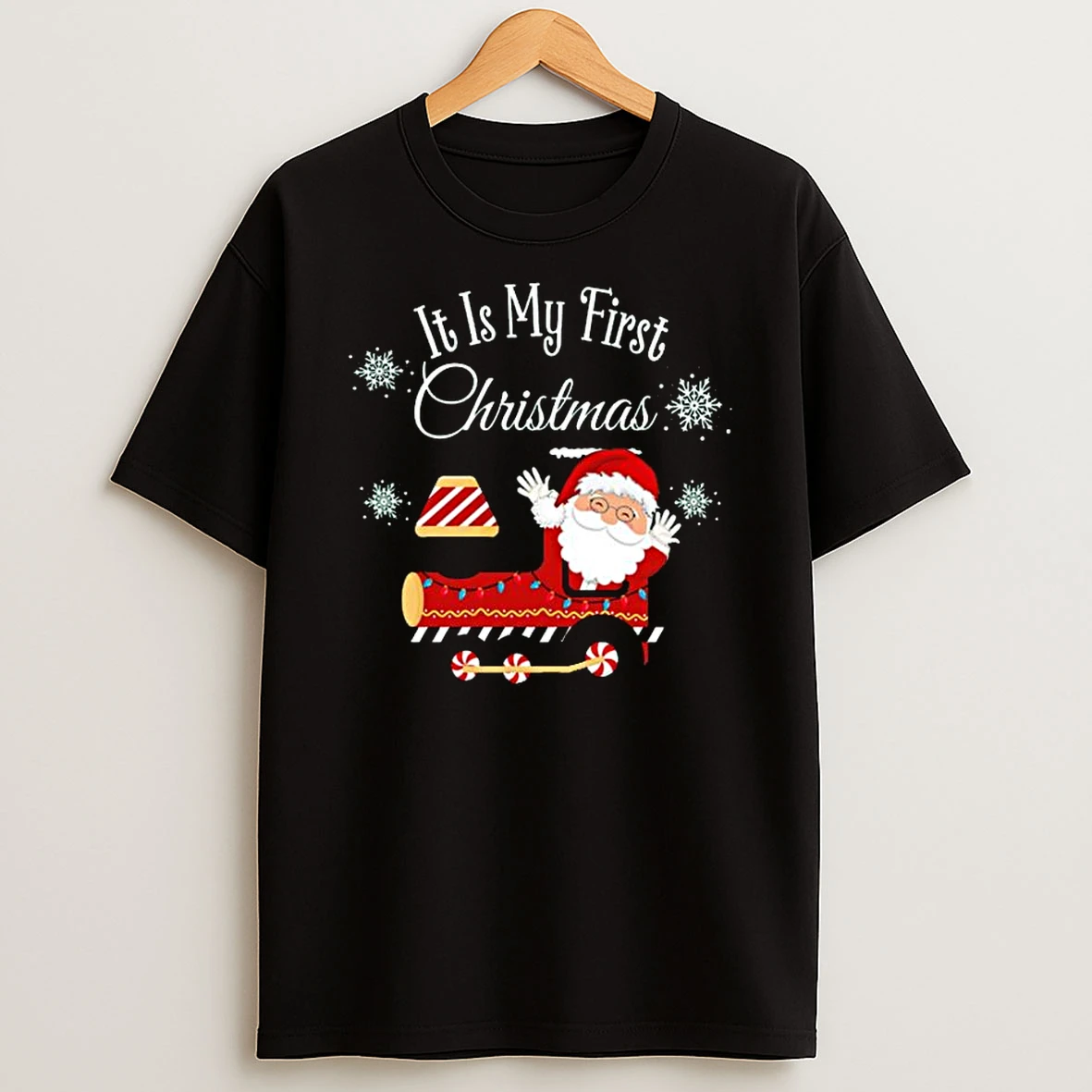 Santa Train It Is My First Christmas T Shirt