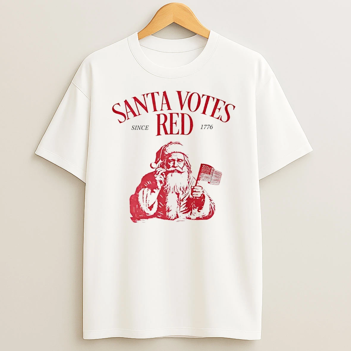 Santa Votes Red Since 1776 Christmas T Shirt