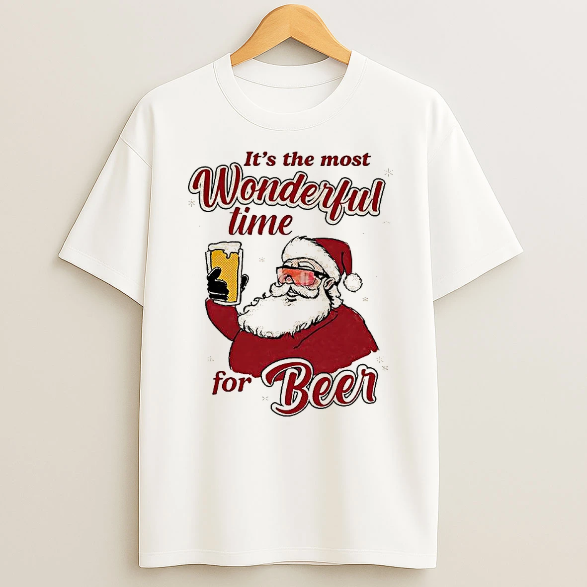 Santa Its The Most Wonderful Time Style For Beer Christmas T Shirt