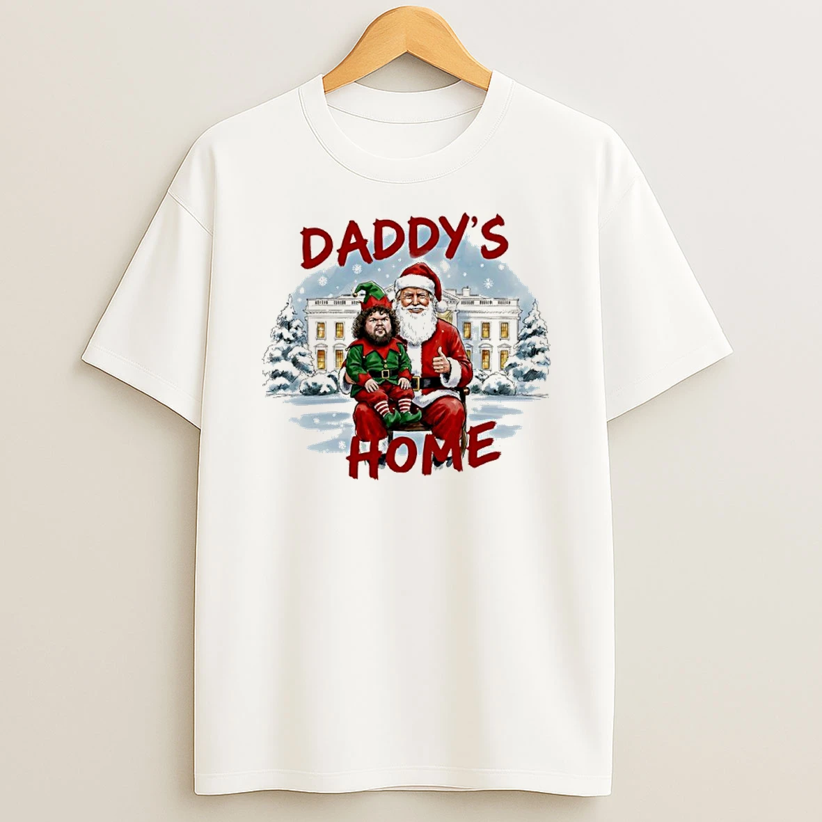 Santas Trump And Vance Daddys Home White House Christmas T Shirt