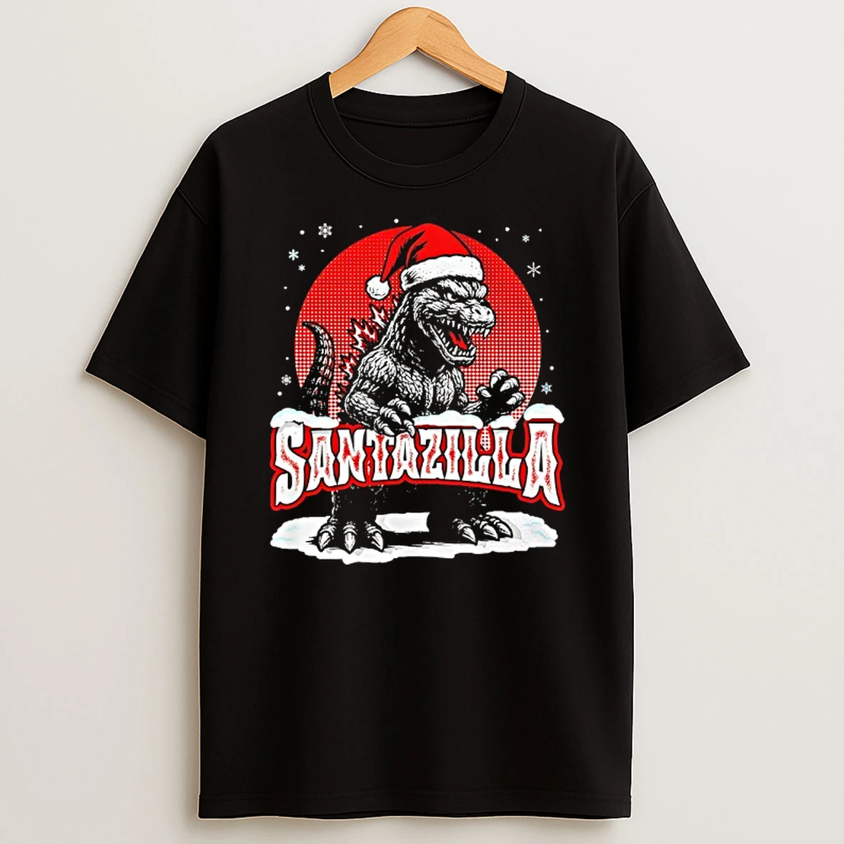 Santazilla Godzilla T Shirt