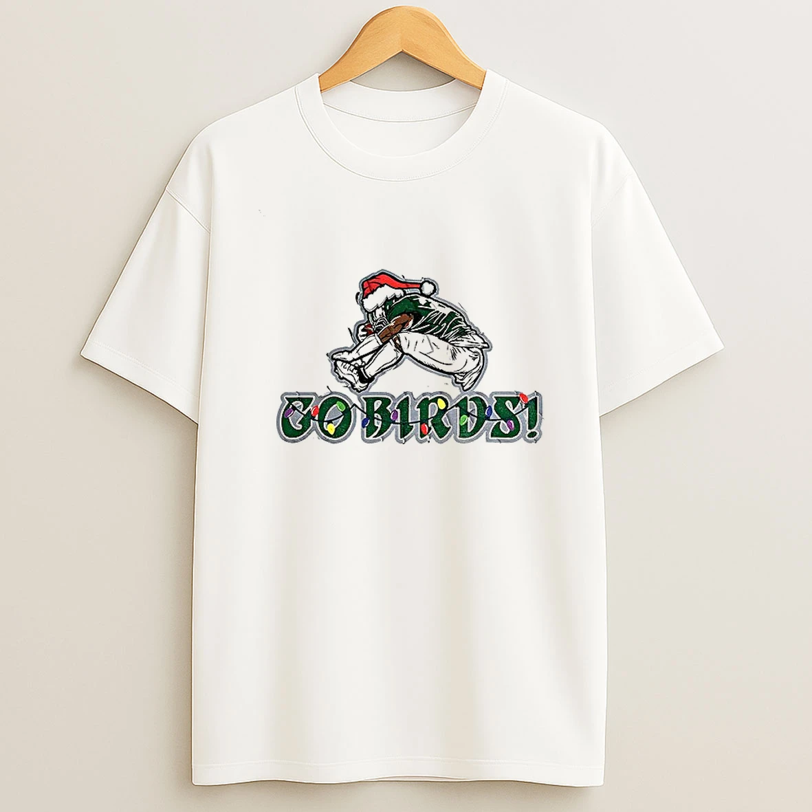 Saquon Barkley Santa Hat Go Birds Philadelphia Eagles Nfl Football Christmas T Shirt