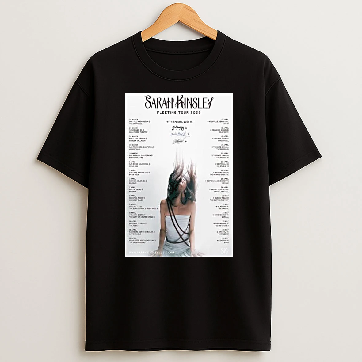 Sarah Kinsley Fleeting Tour 2026 T Shirt