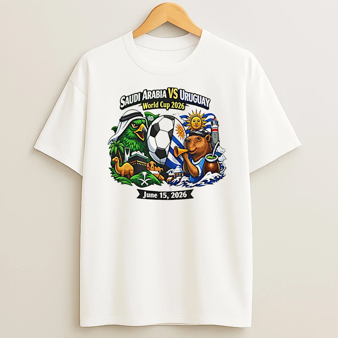 Saudi Arabia Vs Uruguay 2026 World Cup Mascot T Shirt