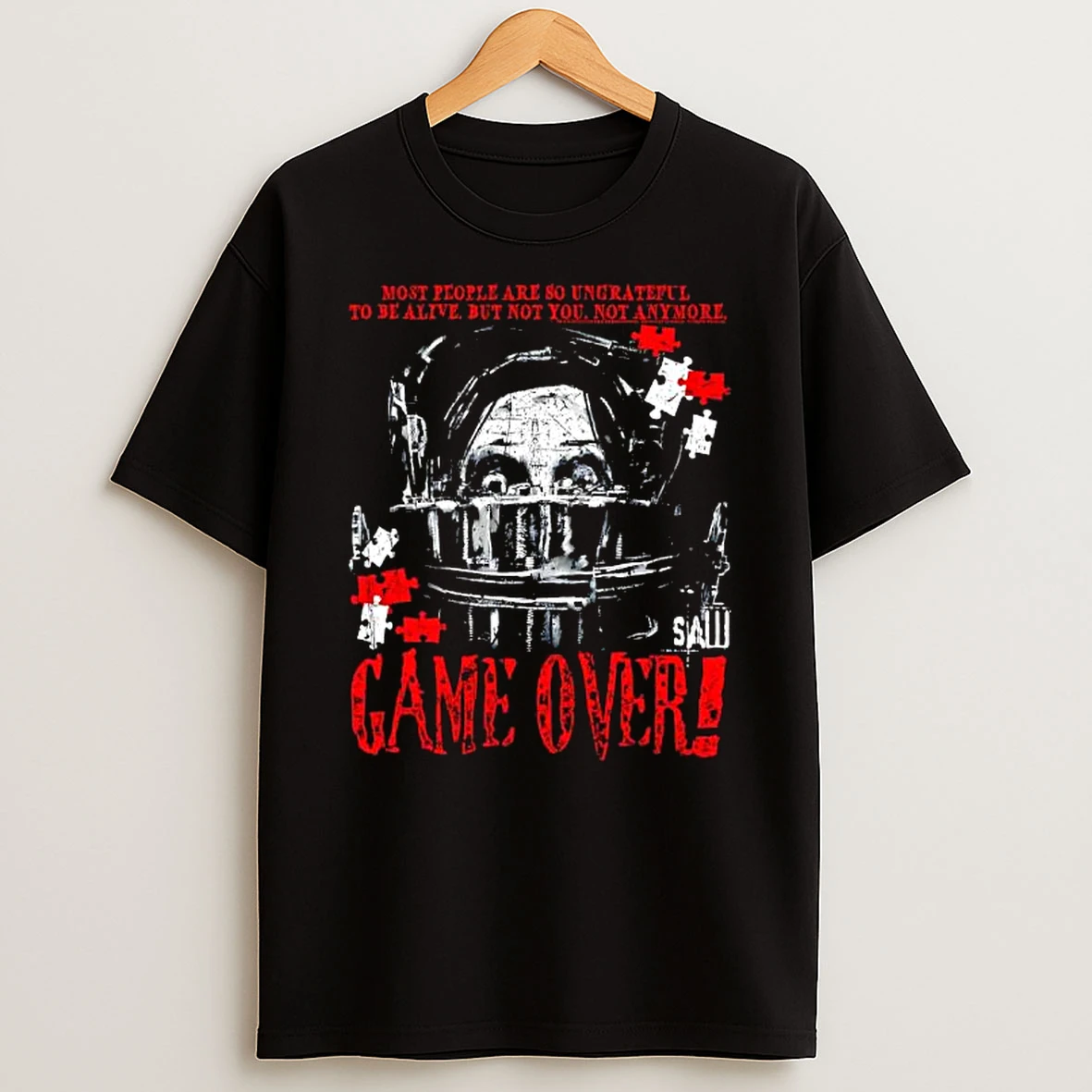 Saw Game Over Head Trap Horror Movie Graphic T Shirt