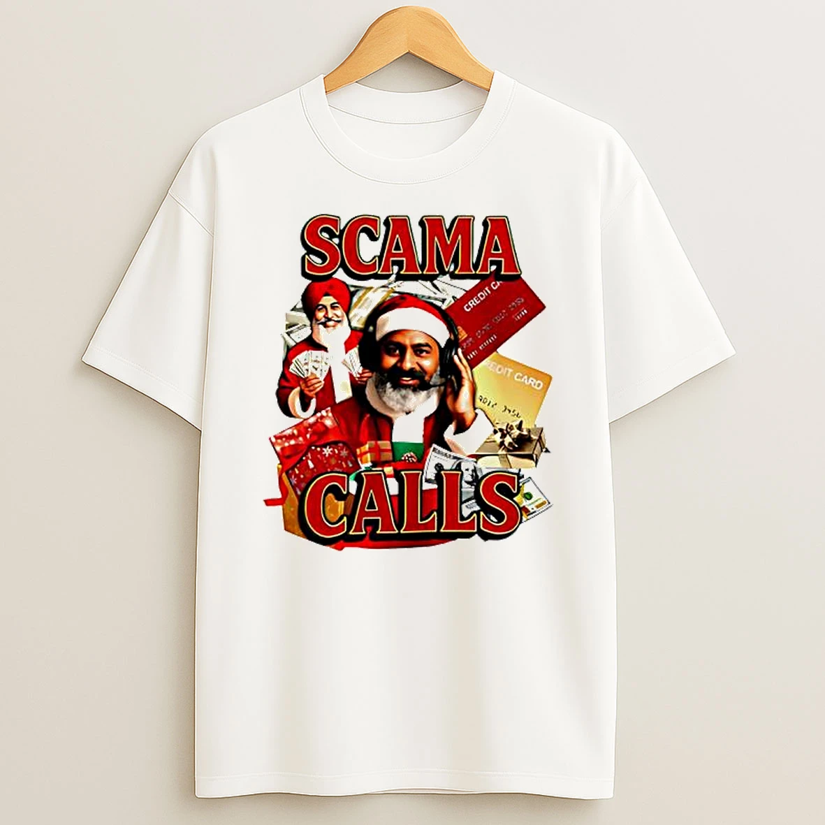 Scama Calls Santa Graphic T Shirt