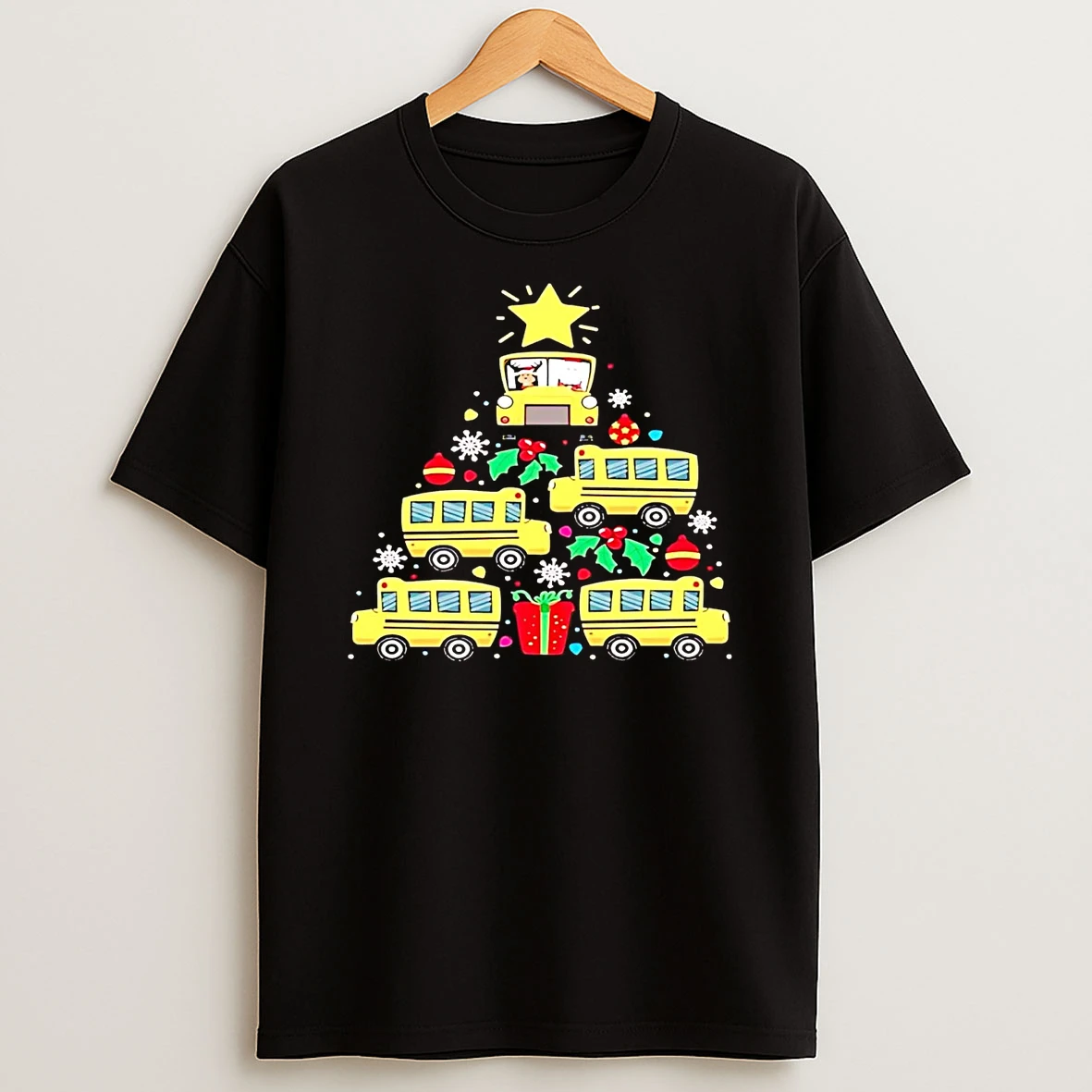 School Bus Christmas Tree T Shirt