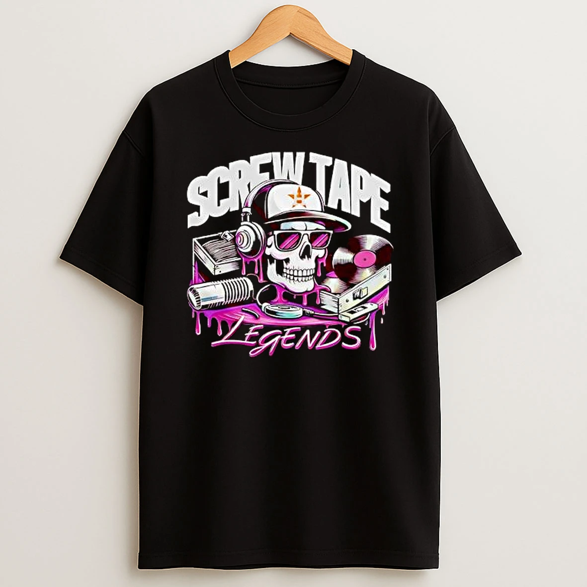 Screwtape Legends Skull Hip Hop Art T Shirt
