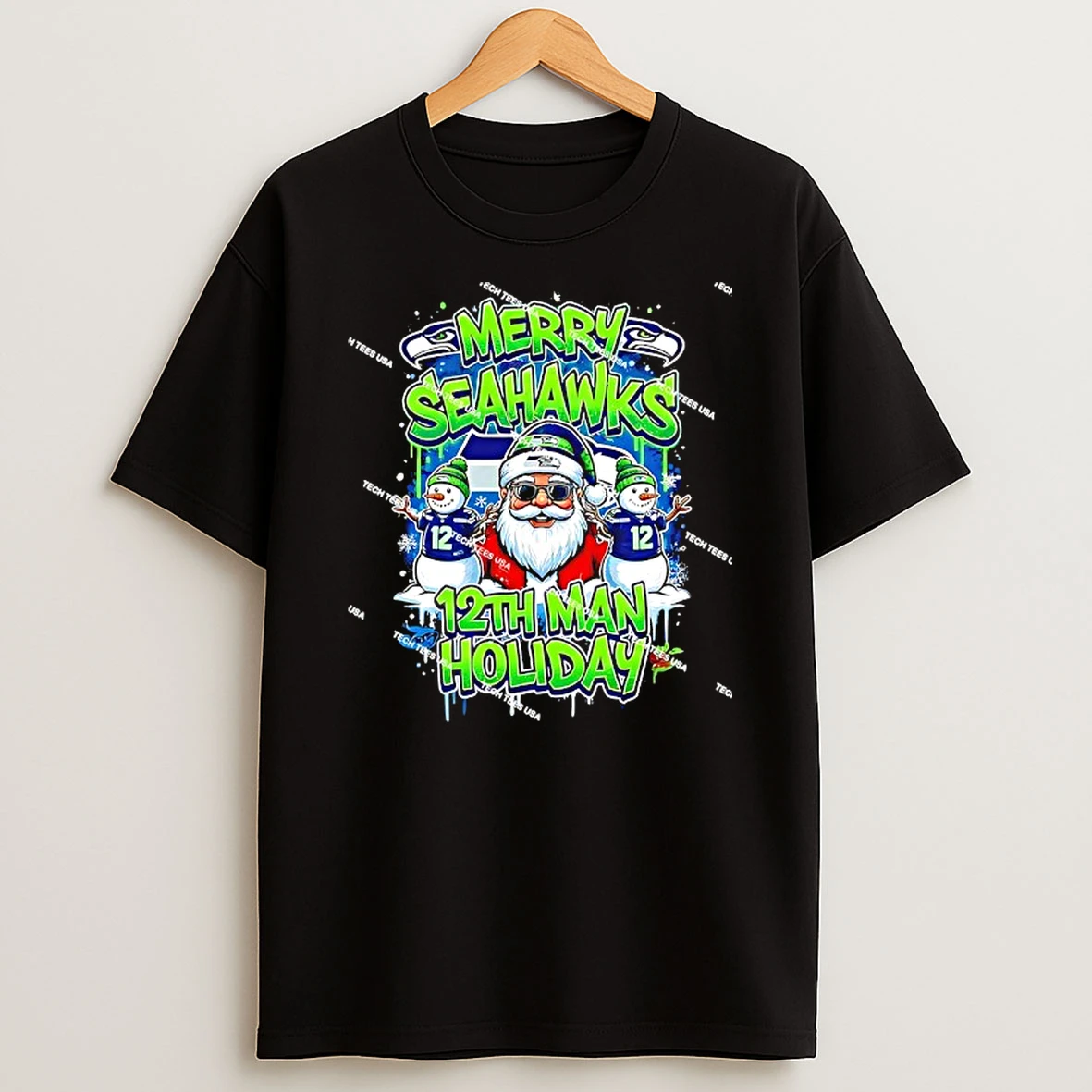 Seattle Seahawks Football 12th Man Holiday Christmas T Shirt